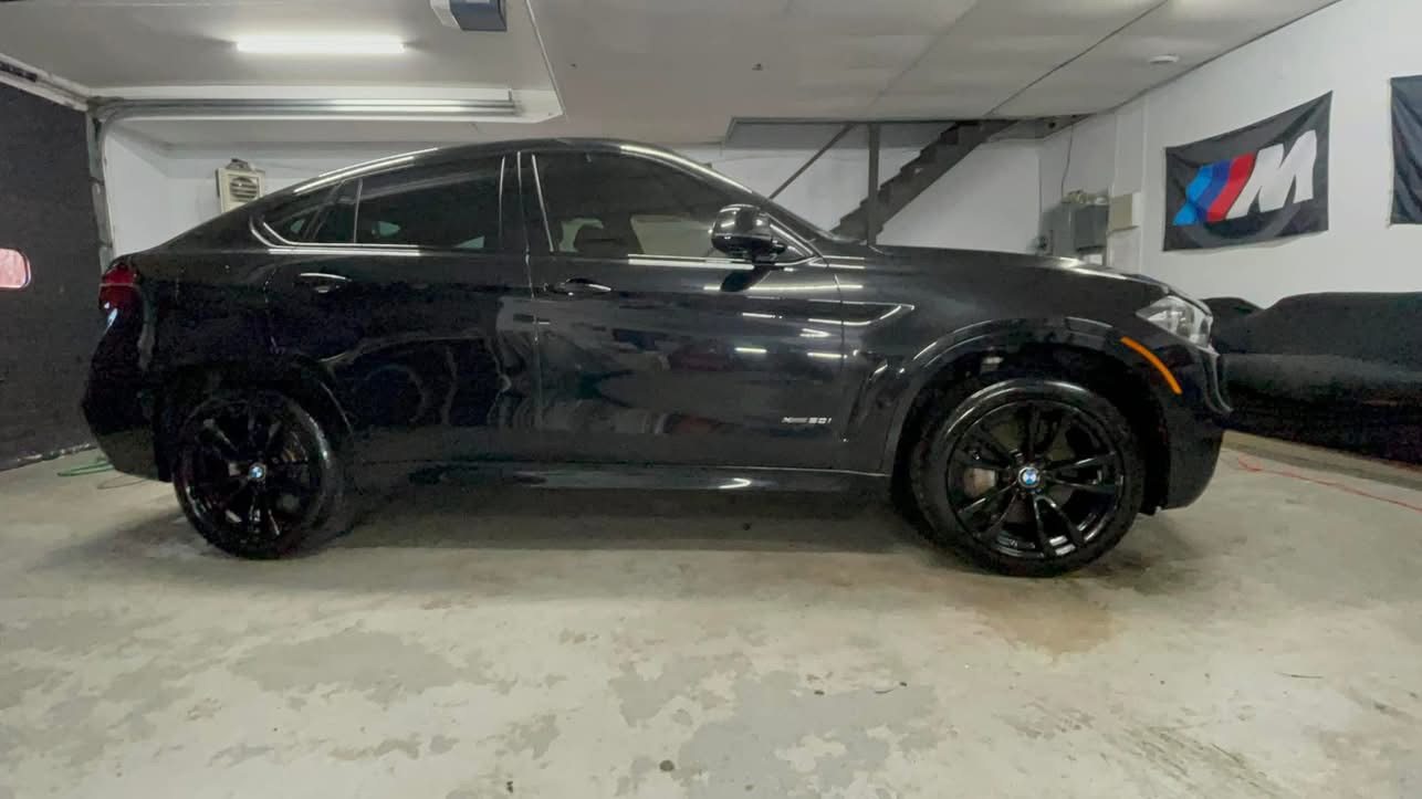 Detailer hand-polishing a vehicle to a mirror finish