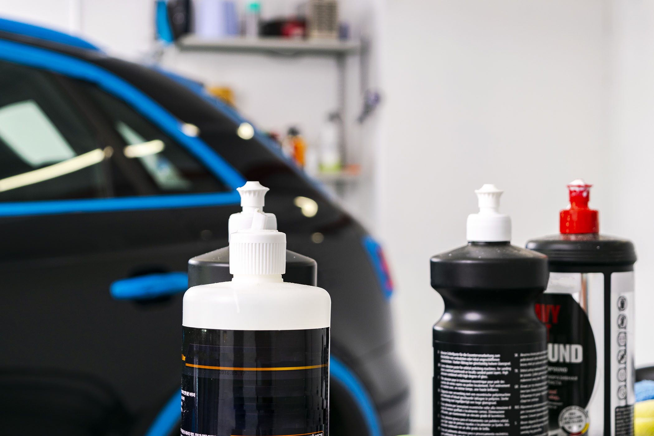 Detail products and coatings used in the shop