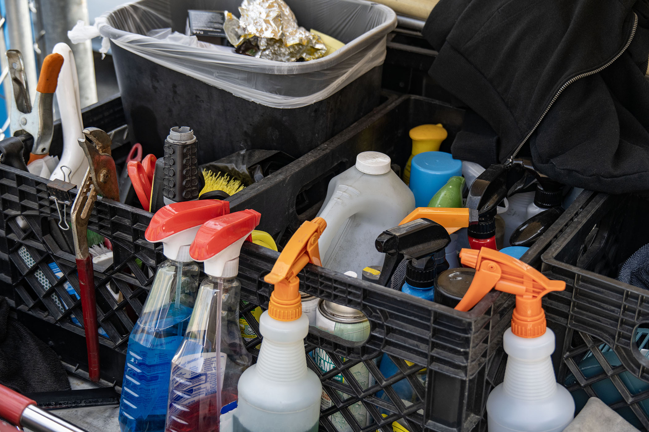 Detailing tools and supplies used in the shop